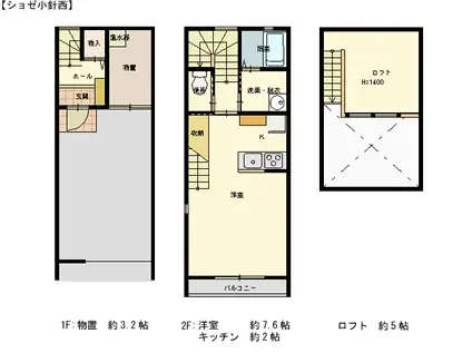 ショゼ小針西(1K/2階)の間取り写真