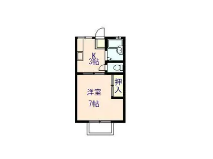 コーポ島村II(1K/2階)の間取り写真