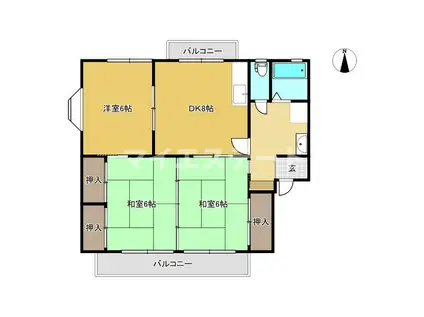 ロイヤルマンション(3DK/3階)の間取り写真