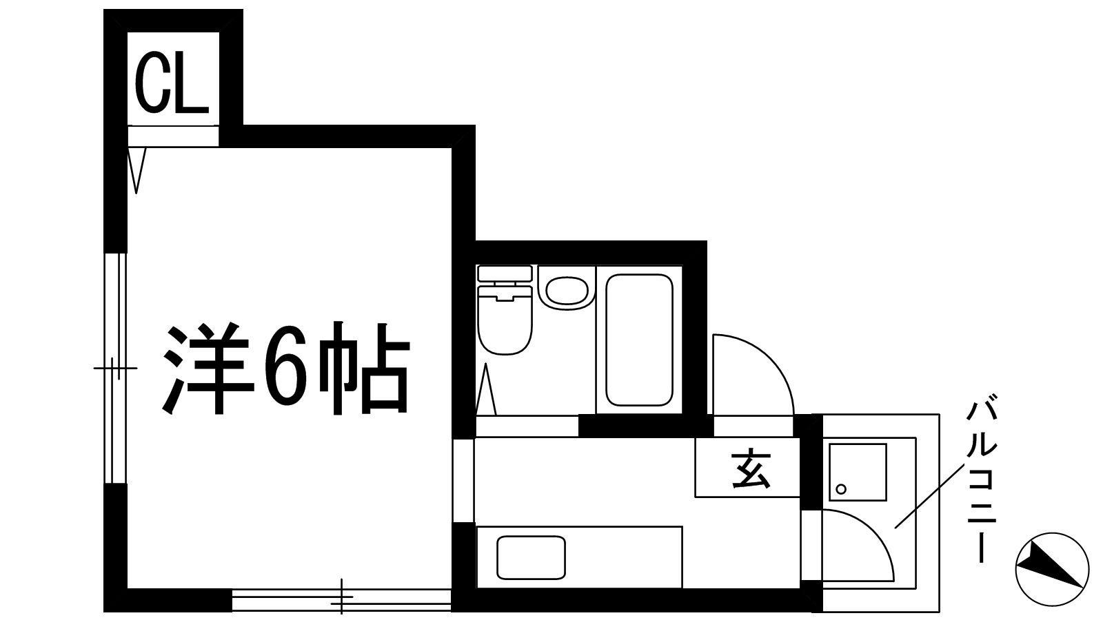 ルネ桜井(1K/3階)の間取り写真