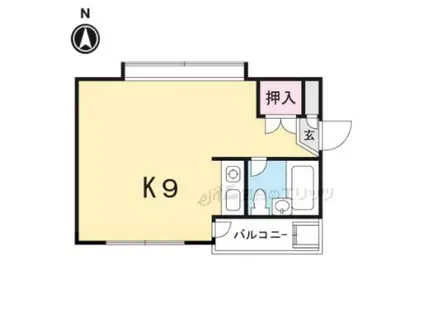 グリーンピア(ワンルーム/2階)の間取り写真