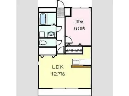 グランドガーデンツインステージ(1LDK/2階)の間取り写真