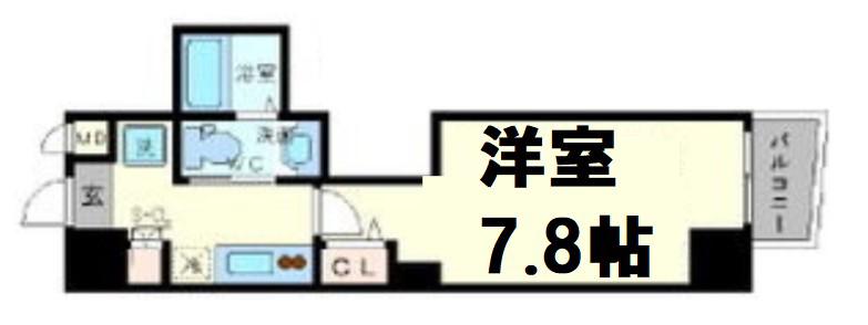 ルミノール北浜SERENITE(1K/11階)の間取り写真