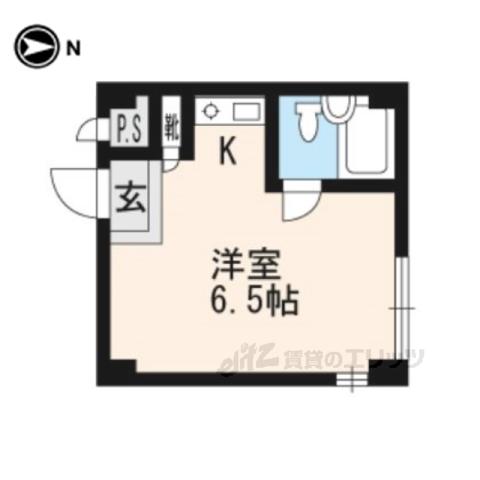 デュ北白川(ワンルーム/3階)の間取り写真