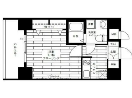 ステージファースト慶應三田(1K/5階)の間取り写真