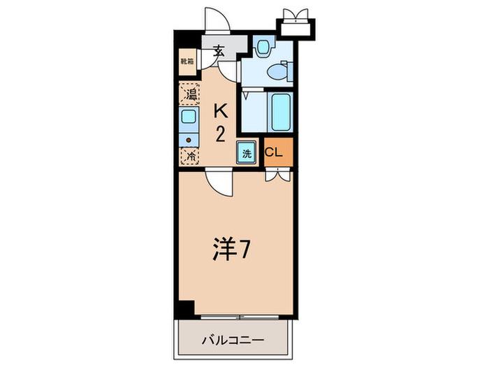 スカイヒル名谷(1K/4階)の間取り写真