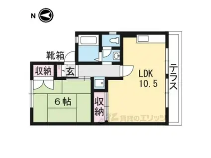 セジュールエル B(1LDK/1階)の間取り写真