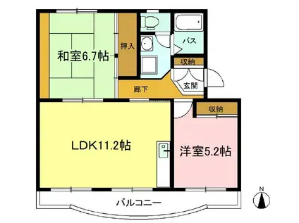 サンハイム(2LDK/1階)の間取り写真