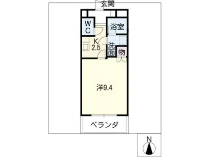 グローバルIII(1K/3階)の間取り写真