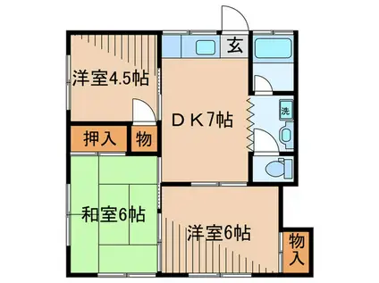 グレイスハイム Ⅱ(3DK/1階)の間取り写真