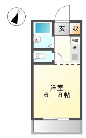 MATSUKAZE(ワンルーム/1階)の間取り写真
