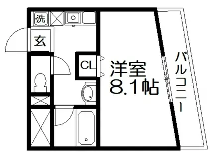 セラフィーコート枚方(1K/2階)の間取り写真
