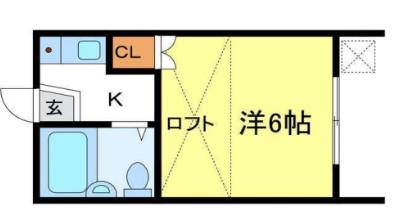 メゾン・ド・KY西飾磨(1K/2階)の間取り写真