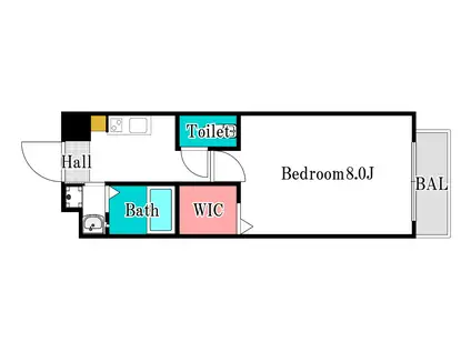 スキポール駅元町(1K/6階)の間取り写真