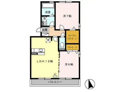 セジュール坪の内(2LDK/2階)の間取り写真