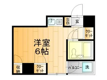 モンテビスタ(ワンルーム/4階)の間取り写真