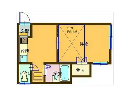 シャルム板戸(1K/1階)の間取り写真