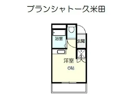 ブランシャトー久米田(ワンルーム/1階)の間取り写真