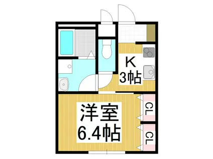 ラルーチェ中氷鉋(1K/1階)の間取り写真