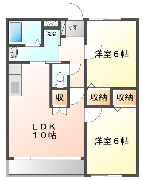 ベッラヴィスタ(2LDK/3階)の間取り写真