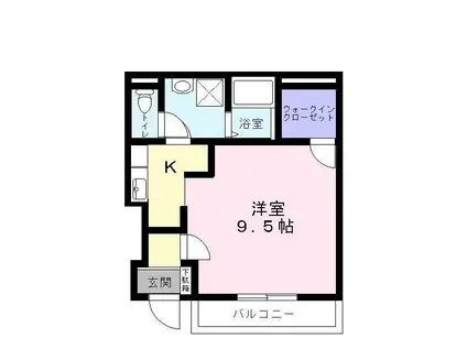 エトワール桜(1K/1階)の間取り写真