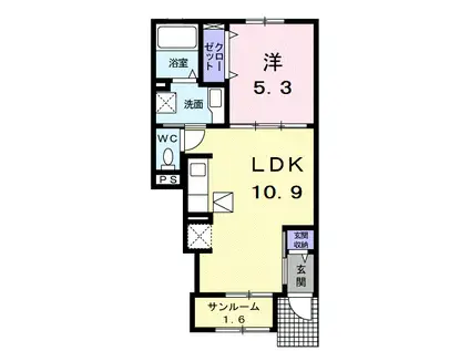 グレイスエイト(1LDK/1階)の間取り写真