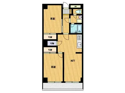 ユトリロ下地3(2LDK/5階)の間取り写真