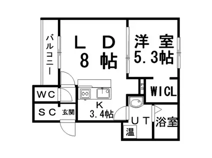 ROSETTA(1LDK/2階)の間取り写真