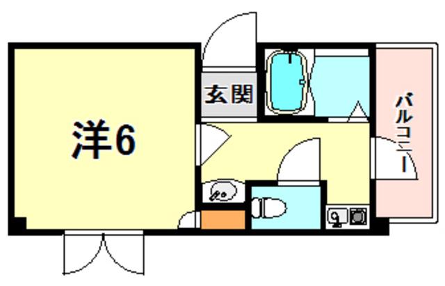 ルミナス浜芦屋(1K/4階)の間取り写真