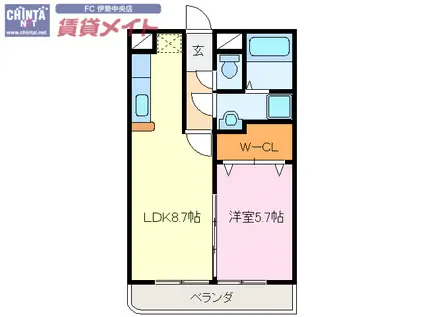 アルタイル(1LDK/3階)の間取り写真