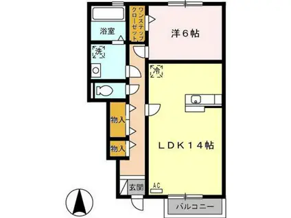 セジュール・ド・ナチュール(1LDK/1階)の間取り写真