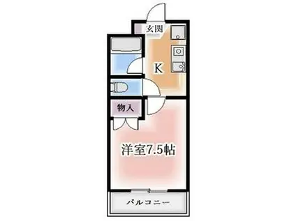 GBII(1K/4階)の間取り写真