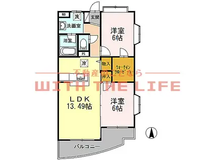 メゾンドーム(2LDK/3階)の間取り写真