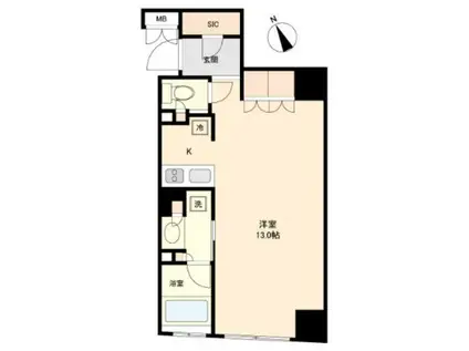 プライマル杉並方南町(ワンルーム/1階)の間取り写真