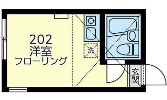 ユナイト妙蓮寺ストリングス(ワンルーム/2階)の間取り写真