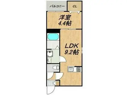 LECOCON一宮IV(1LDK/2階)の間取り写真