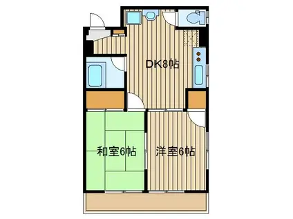 パークサイドハイム(2DK/3階)の間取り写真