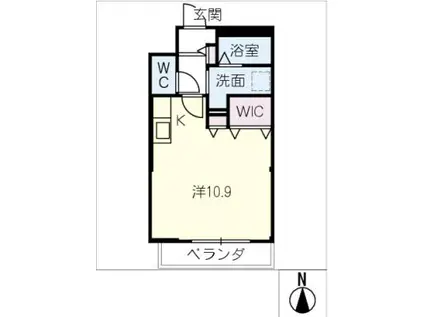 プレミアムキャッスル西春II(ワンルーム/1階)の間取り写真