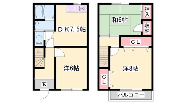 アベニュー安室(3DK/1階)の間取り写真