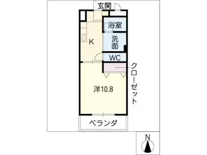 T・II(1K/3階)の間取り写真