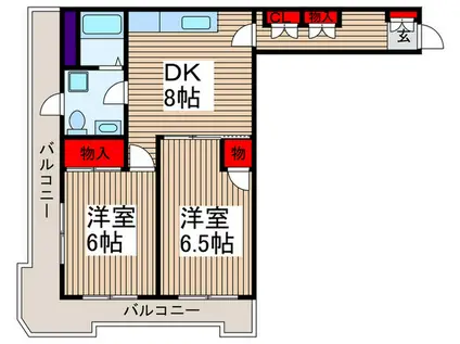 メゾンセレステ(2DK/3階)の間取り写真