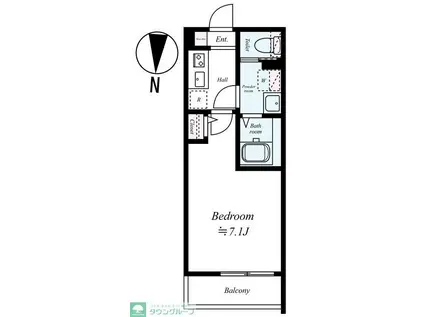 GRADUS坂戸II(1K/3階)の間取り写真