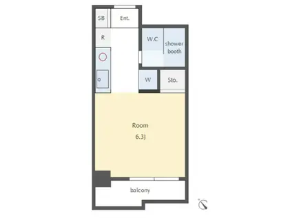 ワコーレ四ツ木(ワンルーム/1階)の間取り写真