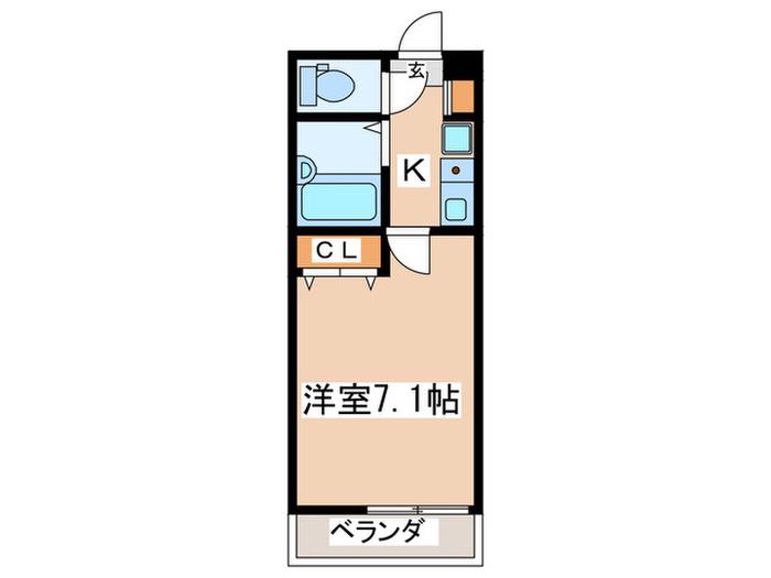 チェルシー(1K/2階)の間取り写真