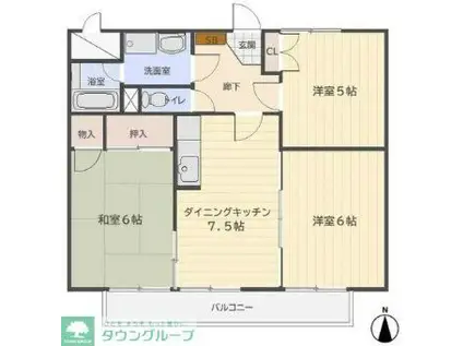 アーバンスクエア(3DK/3階)の間取り写真