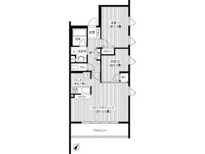 シエールグラン上池台(2LDK/2階)の間取り写真