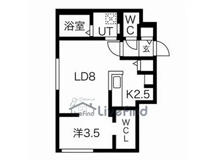 エアフォルク学園前(1LDK/1階)の間取り写真