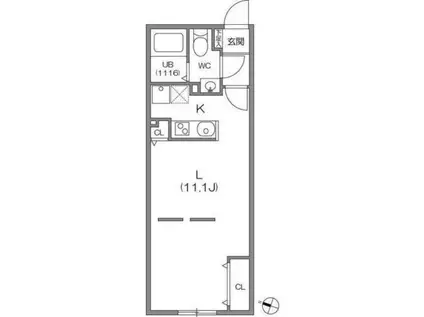 ZESTY駒沢大学II(1DK/2階)の間取り写真