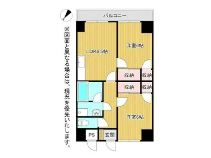 北方ハヤシビルI(2LDK/7階)の間取り写真