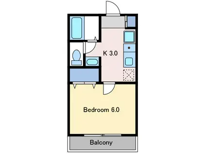 ヴィラオーワン(1K/1階)の間取り写真